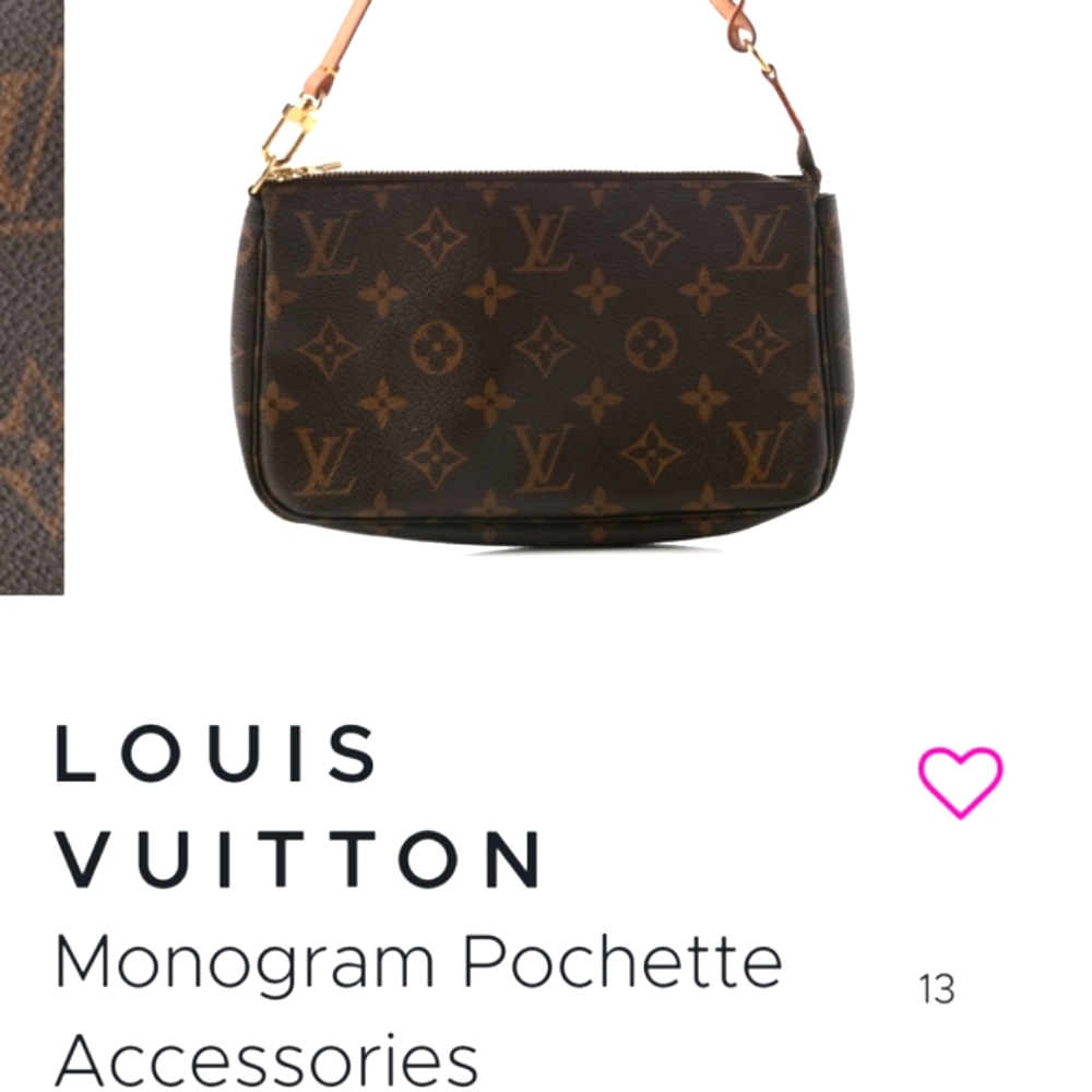 FINAL SALE AUTHENTIC Louis Vuitton Pochette Accessories NM - Picture 11 of 14
